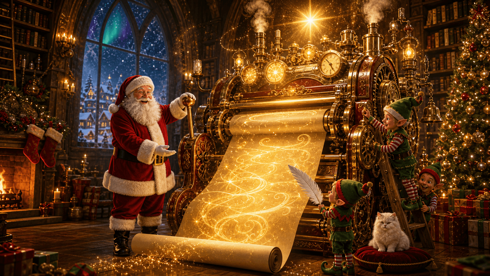 Santa's golden Nice List book